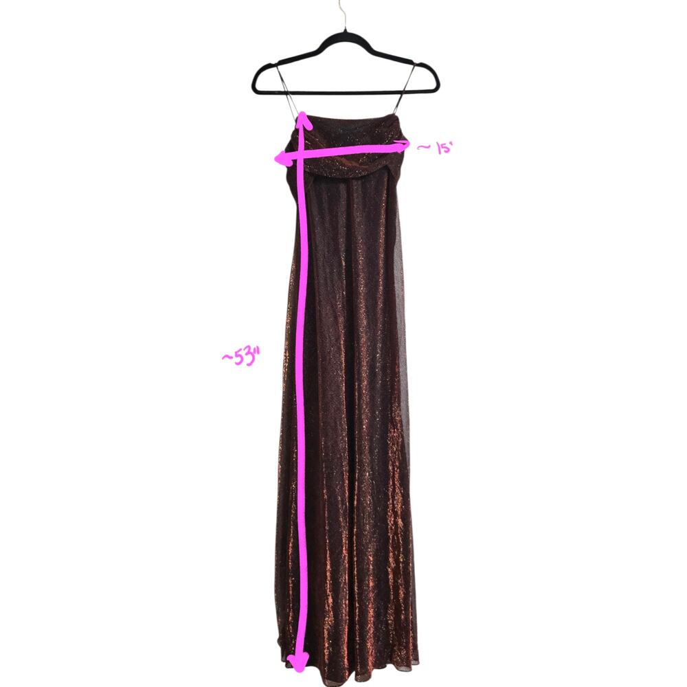 80s Vintage Betsy & Adam Metallic Formal Elegant Dress XS - Picture 5 of 6